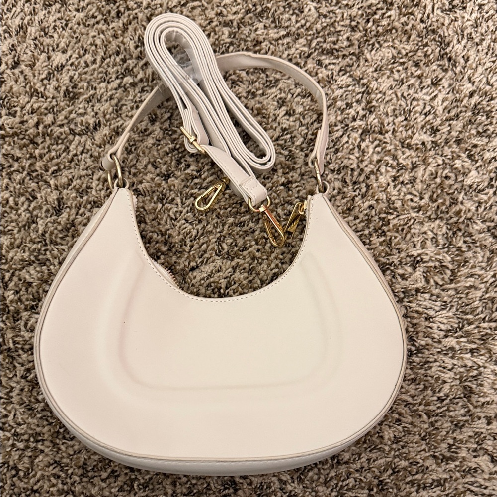 Primark Cream Shoulder Bag with Gold Accents